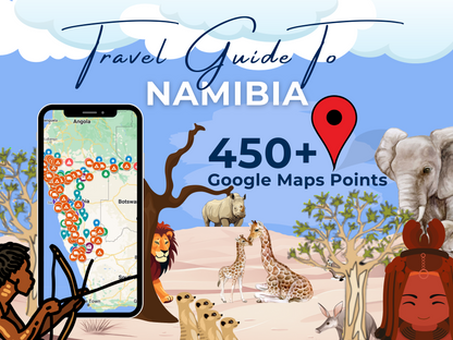 Guía de viaje a Namibia. Más de 295 destinos en Google Maps