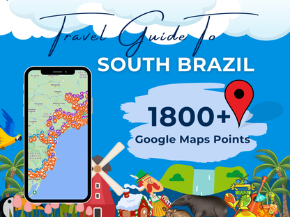 Reiseführer für den Süden Brasiliens. Über 450 Reiseziele auf Google Maps