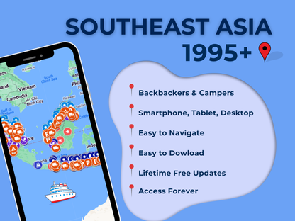 Reiseführer für Südostasien. Über 1000 Reiseziele auf Google Maps