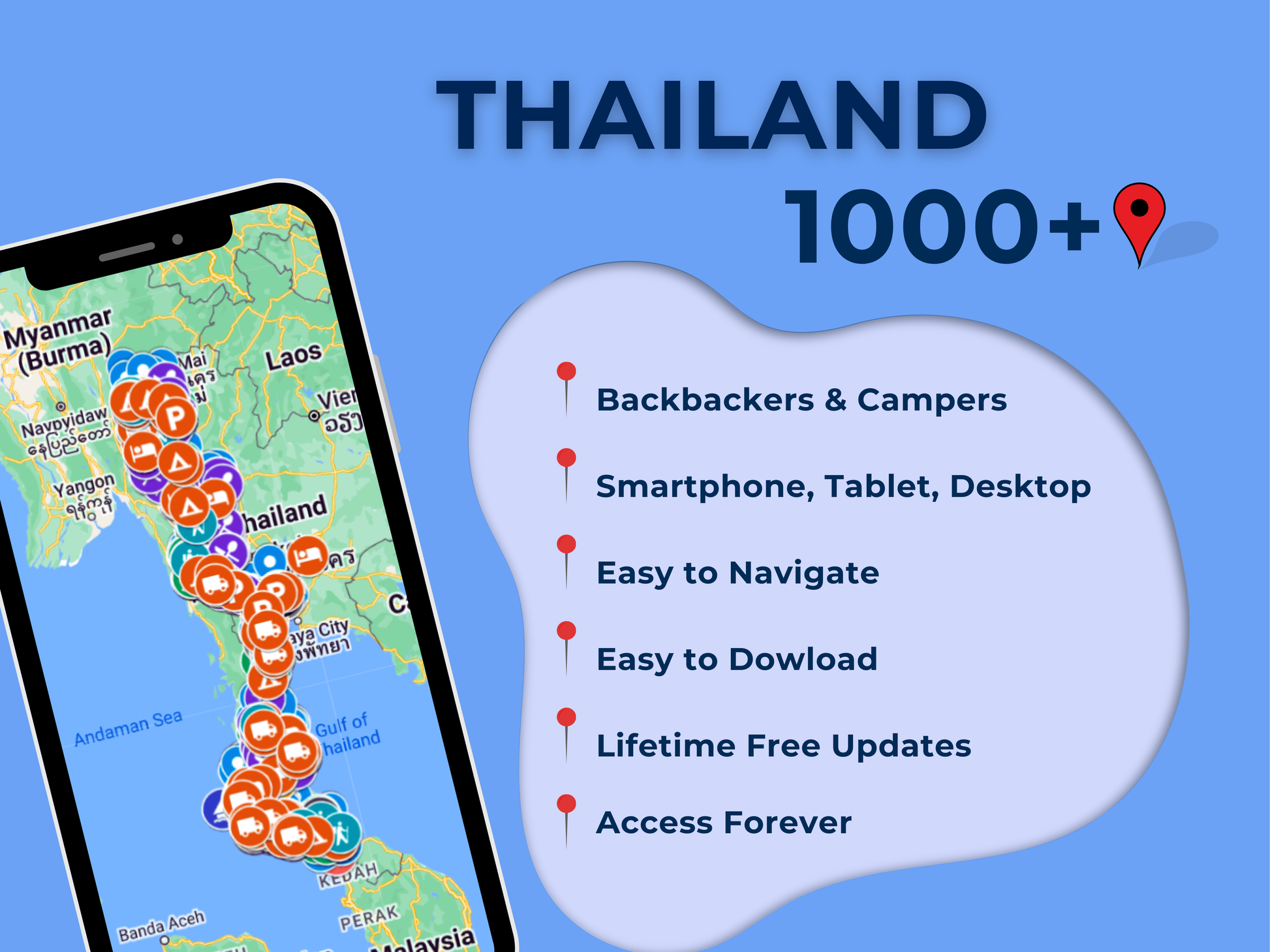 Thailand Travel Guide. 1000+ Google Map Destinations